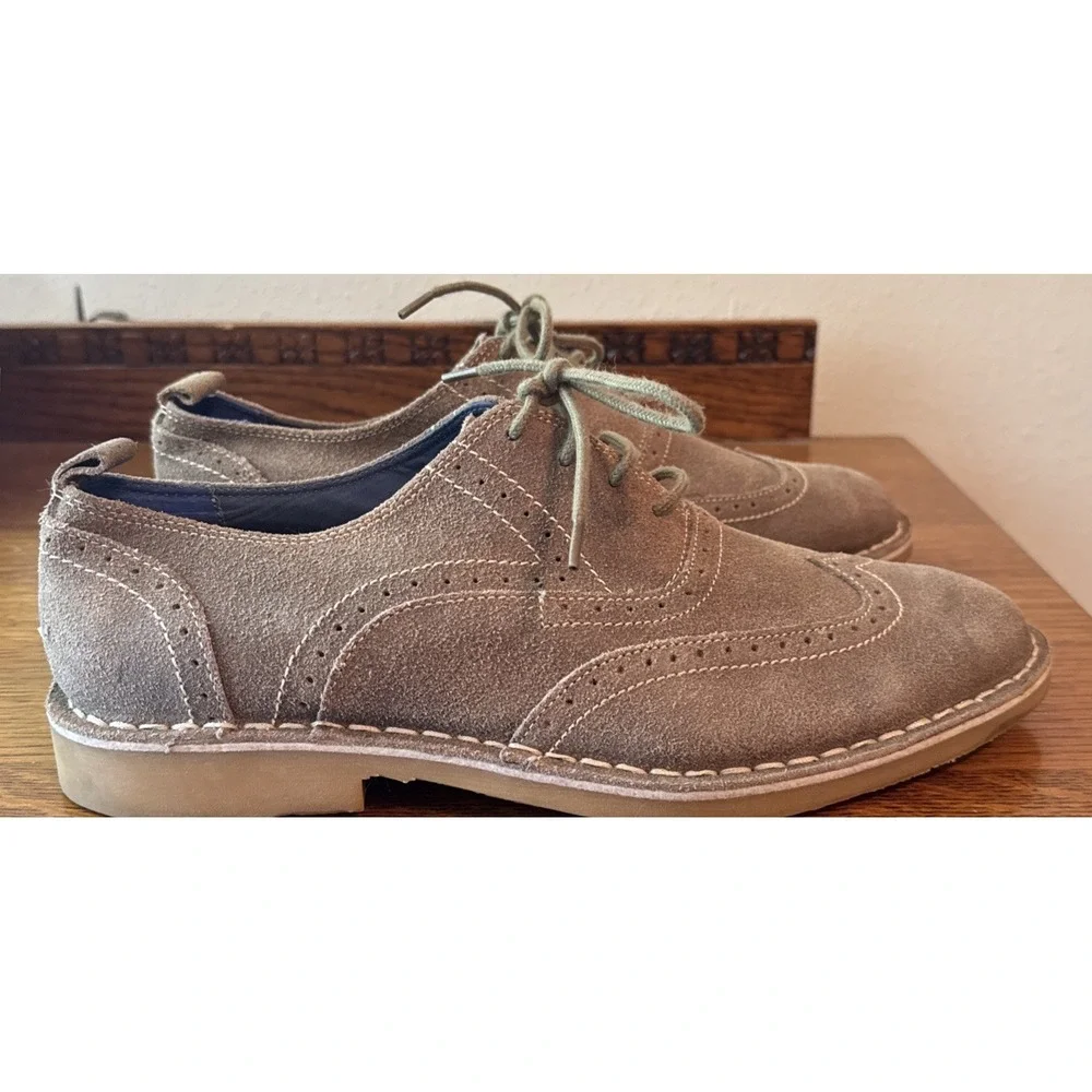 SKECHERS Mark Nason Wingtip Oxford shoes size 9.5 Gray Suede Leather